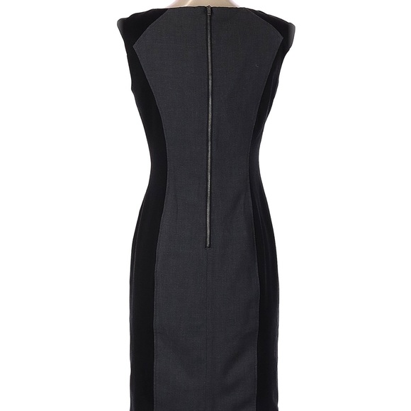 Calvin Klein Size 4 Black & Gray Color Block Knee Length Slimming Sheath Dress - Picture 2 of 8